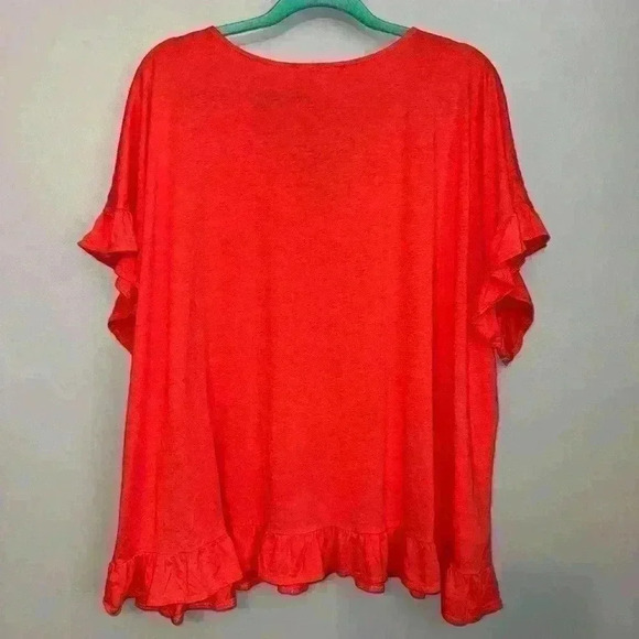 EUC Loft Flutter Statement Tee Coral Size 24/26 - 4X - Picture 6 of 7